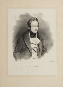 作者アルフレッド・ド・ヴィニーの肖像 1797-1863, 1831. 作： Achille Devéria