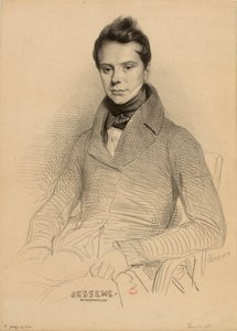 バイオリニストで作曲家のアントワーヌ・ベッセムの肖像 1806-1868, 1832.