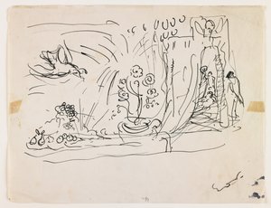 Asetelma kukkien kanssa (kynä ja musta muste) 作： Achille Emile Othon Friesz