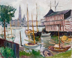 アントワープ、サンタンヌのヨット盆地 作： Achille Emile Othon Friesz
