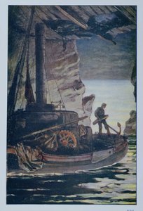 Victor Hugo（1802-85）1923によるLes Travailleurs de la Merのイラスト 作： Achille Granchi Taylor