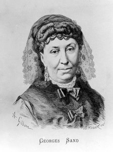 ジョージ・サンド（Aurore Dupin, Baronne Dudevant）（1804-1876）の肖像（A. Gilbern作 作： Achille Isidore Gilbert