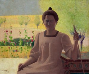 Contrejour - 作家の妻の肖像 作： Achille Lauge