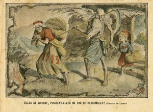 Achille Lemot (1846-1909)によるイラスト（Le Pelerin, 03/01/04） - 彼らはお互いに従う、同じではありませんように!不正 迫害 - 子供時代, 宗教 信仰, 時間/季節, 新年 - マリアンヌ, 時間(の寓意) - 寓意, 対立/対立