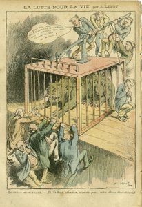 Achille Lemot (1846-1909)によるイラスト（Le Pelerin, 21/04/07） - 生命のための闘い - 社会主義、過激な社会主義 - 動物化 作： Achille Lemot