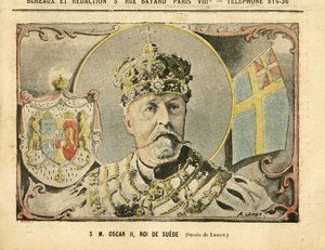 Achille Lemot (1846-1909)のイラスト（Le Pelerin, 02/07/05） - スウェーデン国王オスカル2世陛下 - 君主制, スウェーデン - オスカル2世 作： Achille Lemot