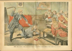 Le Pelerinに掲載されたAchille Lemot（1846-1909）のイラスト、02/12/06 - 教育、ポーランド、ペナルティ - 教師 作： Achille Lemot