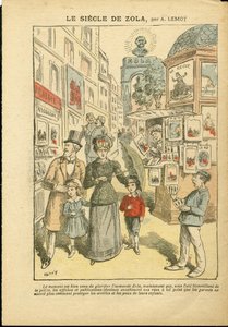 Achille Lemot (1846-1909) のイラスト（Le Pelerin, 03/05/08） - ゾラの世紀 - 宗教 信仰, 家族, ポルノグラフィー, 新聞販売店, カトリック, 路地裏 - Zola Emile 作： Achille Lemot