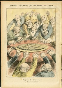 Achille Lemot (1846-1909)のイラスト（Le Pelerin, 03/06/06） - 議場の次のレンタル - 反議会主義、下院議員会議所 半円形、ガレット・デ・ロワ、下院議員 作： Achille Lemot