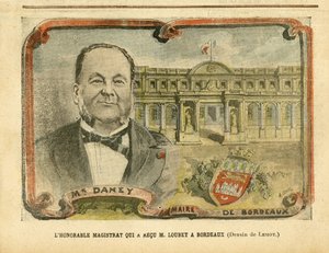 アシール・ルモ（1846-1909）のイラスト（Le Pelerin, 07/05/05） - ボルドーでM.Loubetを迎えた名誉判事 - 建築 Urbanisme, 共和国大統領, ボルドー - 市長, Daney Alfred (1832-1911) 作： Achille Lemot