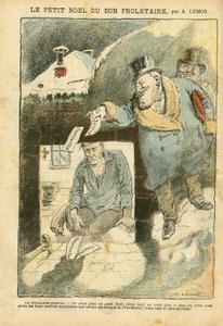 Achille Lemot (1846-1909)のイラスト（Le Pelerin, 25/12/04） - 善良なプロレタリアのクリスマス - 選挙, ミゼール, 冬, 金持ちの生活, 社会主義 - 労働者, 惨めな人, 貧しい人, 自衛隊 - 野党・反政府組織