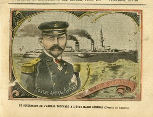 Achille Lemot (1846-1909)のイラスト（Le Pelerin, 27/08/05） - Touchard提督の後継者としての参謀本部 - Armee, Marine Marine Balneaire, Staff, Warships - Admiral 提督, Aubert Marie Jacques Charles (1848-1915), Touchard Philippe (18 作： Achille Lemot