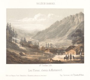 バルム峠の眺め Col de Balme (オブジェクトのタイトル) シャモニー・モンブランの記憶（連載タイトル） Museum du Mont-Blanc (オブジェクトのシリーズ タイトル) 作： Ad. Cuvillier