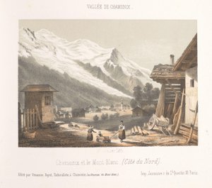 Zicht op de valley van Chamonix vanaf de pas Les Montées モンテのシャモニー渓谷への入り口（オブジェクトのタイトル） シャモニ・モンブランのヘリネリング（シリーズタイトル） Museum of Mont-Blanc (オブジェクトのシリーズ タイトル) 作： Ad. Cuvillier