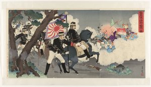 平壌で中国軍を撃破する我が軍のイメージ 和賀郡 平城の神兵を激破するず 作： Adachi  Ginkō