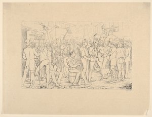 1861年から1863年にかけての南軍戦争エッチングからのニューヨーク州シックルズ旅団の入隊。 作： Adalbert John Volck