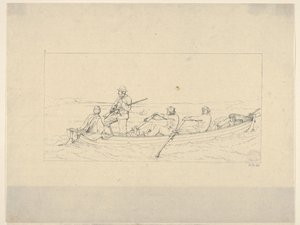 ポトマック川を渡って南軍に加わるメリーランド人、南軍の戦争エッチン...、1861-63。 作： Adalbert John Volck