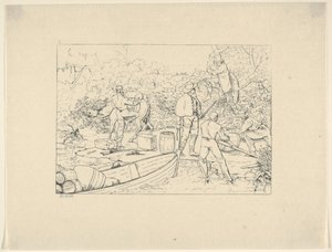 南軍戦争のエッチングからの南部への薬の密輸、1861-63。 作： Adalbert John Volck