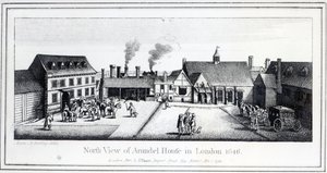 1646年にヴァーツラフホラーによってエッチングされ、1792年に公開されたロンドンのアランデルハウスのノースビュー 作： Adam Alexius Bierling