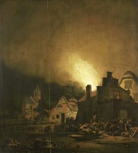 村の夜の火事 作： Adam Colonia