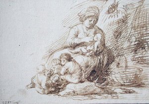 女性の授乳 作： Adam Elsheimer