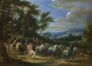 フィリップ・フランソワ・ダレンベルグと軍隊の会合、1662年 作： Adam Frans Meulen van der