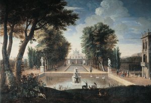 宮殿の眺め（油彩・キャンバス） 作： Adam Frans van der (style of) Meulen