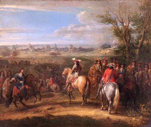 「包囲戦中のルイ14世」、c1678 作： Adam Frans van der Meulen
