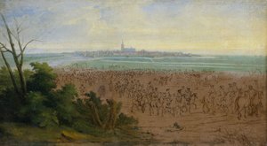 1672 年 7 月 20 日、ナールデン前のルイ 14 世の軍隊 作： Adam Frans van der Meulen