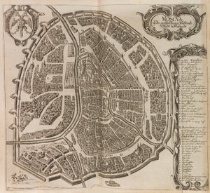 モスクワの地図. From: Muscovite についての Newe の説明の増加..., 1656. 作： Adam Olearius