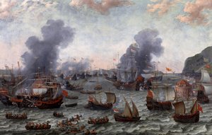八十年戦争（オランダまたは乞食の反乱）のジブラルタルの戦い 作： Adam Willaerts