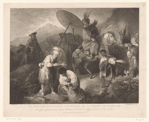 De doop van de kamerling ドア Philippus キャンディスの女王の宦官に洗礼を授ける聖フィリップ (オブジェクトのタイトル) 作： Adam von Bartsch
