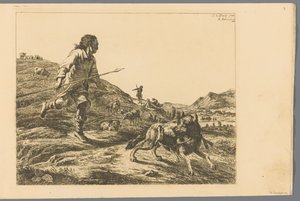 羊飼いはオオカミを追いかけます 作： Adam von Bartsch