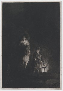 ランタンを持ったライダーと少年、1797年。 作： Adam von Bartsch