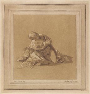 しゃがむ使徒 (聖ペテロ) 作： Adam von Bartsch, after a drawing formerly attributed to Albrecht Dürer