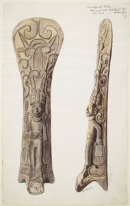 溶岩に刻まれたパルマ（水彩画 作： Adela Breton