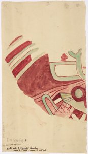 メキシコ合衆国、テオティワカンの壁画の断片のコピー 作： Adela Breton