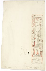 メキシコ、ユカタン州チチェンイツァのテンプルAのドア枠K3 作： Adela Breton