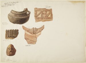 陶器の破片（水彩 作： Adela Breton