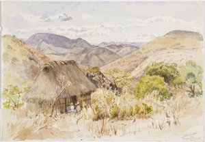 メキシコ、テナントラの校舎（水彩画