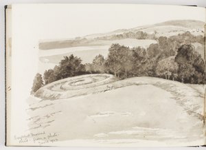 インクやグラファイトで描いた絵と水彩画のスケッチブック 作： Adela Breton