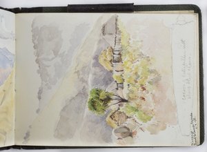水彩画のスケッチブック、ドローイングとノート、メキシコ,1896-1898（水彩画 作： Adela Breton