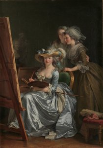 マリーガブリエルカペとマリーマルグリットカロードゥローズモンドの2人の生徒の自画像 作： Adelaide Labille Guiard