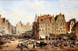ヴロツワフのマーケット 作： Adelbert Wolfl