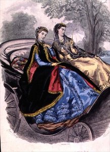 ブリアン＝カステル夫人のドレス、ルーヴル美術館の雑誌に掲載されたマント、ルロワが出版した「家庭雑誌」の「ファッション・イラストレーション」のセクションに掲載されたもの。 作： アデルアナイス（後）コリン
