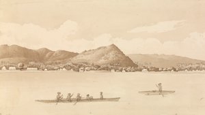 アピア湾、ウポル、ナビゲーター諸島（サモア）1849年9月18日」。 作： Admiral Sir Edward Gennys Fanshawe