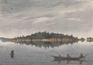 ディア・アイランド、ビーバー・ハーバー、バンクーバー島、1851年7月15日［カナダ］」。 作： Admiral Sir Edward Gennys Fanshawe