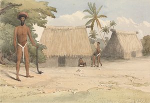 フィージー・ヘアドレッシング、タノアの息子より、1849年10月7日［フィジー］」。 作： Admiral Sir Edward Gennys Fanshawe