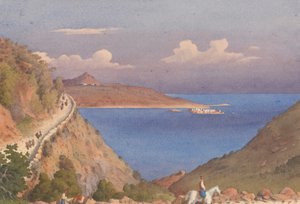 1857年10月24日、カンディア（クレタ島）、スダ（ソウダ）の砦とスダ湾への入り口 作： Admiral Sir Edward Gennys Fanshawe
