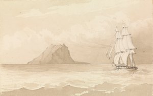 マイテア［メヘティア］、1849年8月20日［ソサエティ諸島］ 作： Admiral Sir Edward Gennys Fanshawe